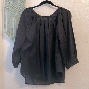 Everlane The Ruched Air Blouse Black